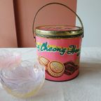 Vintage Chinees Koekjesblik Roze Goud thumbnail 4
