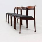 Set Of 4 Solid Rosewood Dining Chairs Danish Design 1960S thumbnail 7