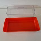 Vintage Brooddoos Oranje Retro Kunststof Broodtrommel thumbnail 6
