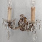 Vintage Brocante Wandlamp Met Glazen Pegels thumbnail 13