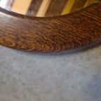 Vintage Spiegel Ronde Deense Spiegel Jaren 70 Eiken thumbnail 3