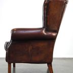 Luxe Schapenleren Oorfauteuil Met Een Vast Zitkussen En Hoog Zitcomfort thumbnail 6