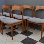 Set Of 6 Teak Dining Chairs By Henning Kjaernulf 1960S thumbnail 6