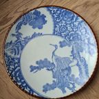 Mooi Japans Sierbord (arita) Met Kraanvogels - Blauw Met Wit thumbnail 6