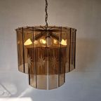 Vintage Waterval Kroonluchter Met Geslepen Gerookt Glas thumbnail 3
