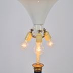 Regency Groen Leer Vloerlamp Goud Lamp Vintage Neoclassic thumbnail 6