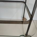 Brocante Metalen Tuin Trolly Serveerwagen Tuintafel Glasplaten thumbnail 8