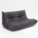 Togo Ligne Roset Sofa Brown Leather By Michel Ducaroy For Ligne Roset thumbnail 3