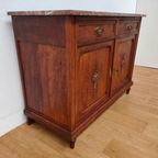 Vintage Antiek Dressoir Commode Ladekast Badkamermeubel Met Marmer Blad 702 thumbnail 7