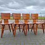 4 Vintage Brocante Wheelchair Stoelen, Houten Stoeltjes thumbnail 20