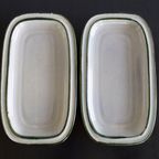 2X Vlees Schaaltjes / Vlees Bordjes / Rechthoekige Schalen, Vintage Scandinavisch Keramiek thumbnail 3