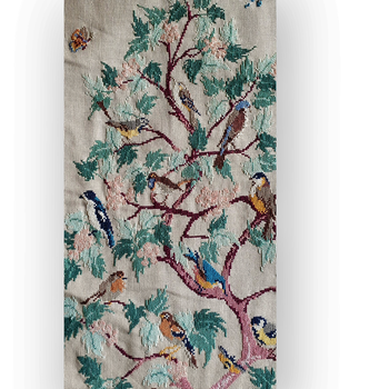 Decoratief Borduurwerk Wandkleed Levensboom Met Vogels Handwerk