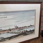 Oude Prent Druk Deventer In Lijst Achter Glas thumbnail 4