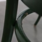 Set Van 2 Leuke Groene Sierlijke Vintage Bistro Stoelen Met Een Gematte Rieten Zitting thumbnail 3