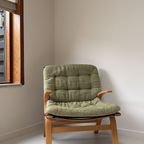 Vintage Houten Kleppe Faureuil Uit Denemarken thumbnail 4