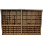 Brocante, Bruine Antieke Houten Letterbak, Wanddecoratie E thumbnail 2