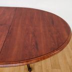 Vintage Eetkamertafel Ovale Uitschuifbare Eettafel, Tafel Mahoniehout thumbnail 10