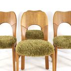 Set 4 Eiken Deense Eetkamerstoelen Vintage Reupholstered thumbnail 14