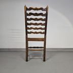 Set Of 4 Oak, Rustic, Farmhouse, Ladderback Dining Chairs With Rush Seats 1960S thumbnail 15