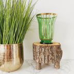 Art Deco Booms Groen Glas De Rupel Vaas Goud 1930’s thumbnail 4