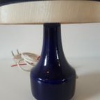 Vintage Lampje Uit De Jaren 60 Blauw Keramiek Vaasvoetje Retro Lampje thumbnail 4