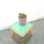 Houten Bijzettafel Met Keramiek Nr 19, Vintage Plantentafel thumbnail 8