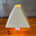 Vintage Jaren 70 Wit Metalen Post Modern Design Tafellamp thumbnail 5