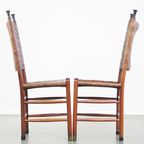 Set Van 6 Schuitema Eetkamerstoelen Uit De Shaker Collectie Met Gevlochten Leren Zitting thumbnail 4