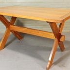 Vintage Scandinavisch Design Grenen Eettafel / Tafel thumbnail 3