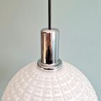 Vintage Getextureerde Witte Opaline Hanglamp, 1960-70 thumbnail 11