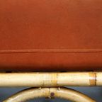 Luxe Vintage Boho Jaren ’50 Rotan Design Fauteuil Met Geveerde Kussens En Een Geweldig Zitcomfort thumbnail 15