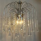 Transparante Grote Xl Murano Teardrop Kroonluchter Hanglamp Chrome Frame thumbnail 12