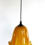Vintage Glazen Hanglamp – Oker Geschulpt thumbnail 3