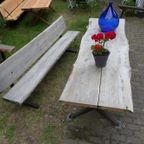 Prachtige Vergrijsde Boomstam Tuinbank 242 Cm thumbnail 7