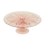 Art Deco Roze Taartschaal Taartschotel Depression Glass 28Cm thumbnail 4