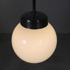 Art Deco Hanglamp Met Witte Bol, Jaren 30 thumbnail 10