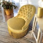 Vintage Fauteuil- Éénzit - Zeteltje Met Franjes thumbnail 7