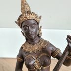 Brons Beeldje Van Een Thaise Muzikant thumbnail 3