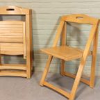 Set Van 3 Vintage Mid Century Houten Klapstoelen thumbnail 6