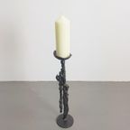 Vintage Brutalist Vloer Kandelaar Cast Iron Mid Century 1960 thumbnail 6