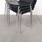 Giancarlo Vegni Fasem Italy Stripe Zadelleer Stoelen Vintage Design thumbnail 5