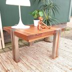 Teakhouten Bijzettafel 60 X 60 Plantentafel Salontafel thumbnail 6