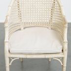 Gezellige Vintage Jaren 70 Design Stoel Van Jonathan Adler Gemaakt Van Riet En Bamboe thumbnail 10