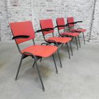 4 Vintage Eettafelstoelen Met Armleuningen thumbnail 12