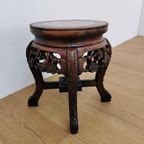 Antiek Chinees Bijzettafeltje, Plantentafeltje Met Marmer 12 thumbnail 5