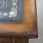 Geweldige Set Bestaande Uit Een Schrijftafel En Een Blauwe Rundleren Chesterfield Bureaustoel In thumbnail 8