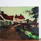 Schilderij Brugge Door Charles Lebon, 1931 thumbnail 11