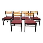 Set Van 6 Vintage Stoelen Eetkamerstoelen Jaren 60 Jaren 70 thumbnail 2