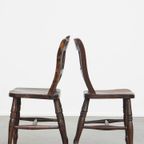 Tijdloze Stijlvolle Set Van 4 Antieke Engelse Oxford Eetkamer/ Keuken Stoelen thumbnail 6