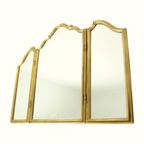 Vintage Drieluik Spiegel Bladgoud Verguld Hollywood Regency 86Cm thumbnail 15